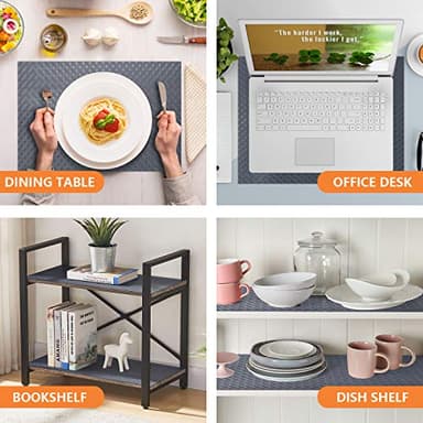 Shelf Liners for Kitchen Cabinets Refrigerator Liners Waterproof & Oil-Proof Kitchen Cupboard Liner Durable Plastic Drawer Mats EVA Material Non Adhesive Fridge Liner for Shelves - Image 2