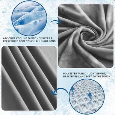 Guohaoi Cooling Throw Blanket for Hot Sleepers, Full Size 60''×90'' Lightweight Breathable Summer Bed Blanket for Couch, Arc-Chill Q-Max >0.5 Cool Fiber,Lightweight Tie Dye Blanket Grey - Image 5
