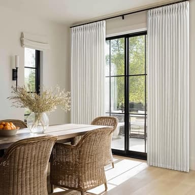 Linen Curtains 108 Inches Long Pinch Pleated for Living Room 2 Panels Set Cream Ivory Natural Pleat Drapes Back Tab Semi Sheer Neutral Boho Ceiling to Floor 108 Inch Curtains for Bedroom Window 9 FT - Image 8