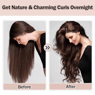 Heatless Hair Curler,Blowout Heatless Curls Overnight,No Heat Curling Rod Set with Satin Bonnet for Sleep in,Pink - Image 4