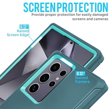 Cljlixcy Galaxy S24 Ultra Case (6.8"), Heavy Duty Military Grade Full Body Protective Case Shockproof/Drop/Dust Proof 3-Layer Protective Durable Cover for Samsung Galaxy S24 Ultra 2024 Release Blue - Image 4