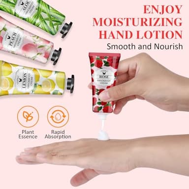 210 Pack Moisturizing Hand Cream Gifts Set For Women, Hand Lotion Travel Size for Dry Cracked Hands, Bulk Fragrance Hand Lotion for Mom Gifts, Bridal Shower Favors, Bridesmaid Gifts, Thank You Gifts - Image 5