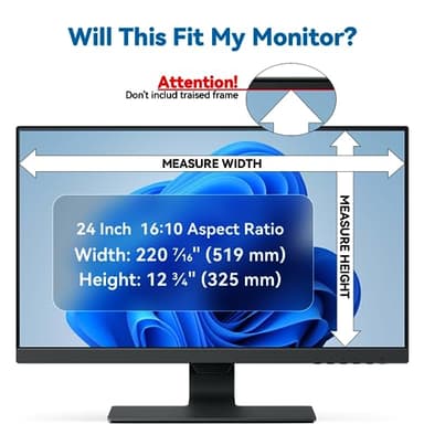 IPROKKO [2-Pack] 24 Inch Computer Privacy Screen Filter for 16:10 Widescreen Monitor, Removable 24in Anti Blue Light Glare Privacy Shield, Anti Spy Security Protector for Hp Dell Asus Acer Samsung - Image 4