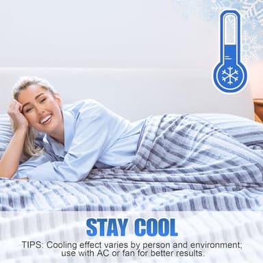 Ailemei Direct Cooling Blanket for Hot Sleepers, Double Sided Cold Effect,King Size Lightweight Breathable Summer Blankets for Bed,Transfer Heat to Keep Body Cool for Night Sweats,108"x90" - Image 4