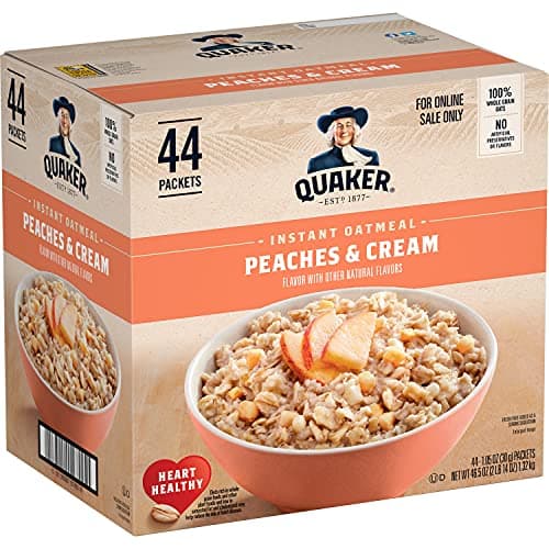 Quaker Instant Oatmeal, Peaches & Cream, 1.05oz, 44 Counts (Pack of 1) - Image 1