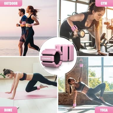 Pilates Wrist Ankle Weights for Women, Wearable Strong Arm & Leg Weights Set of 2(1Lbs Each), Adjustable Ankle Weights for Walking, Yoga, Dance, Barre, Gym - Image 7