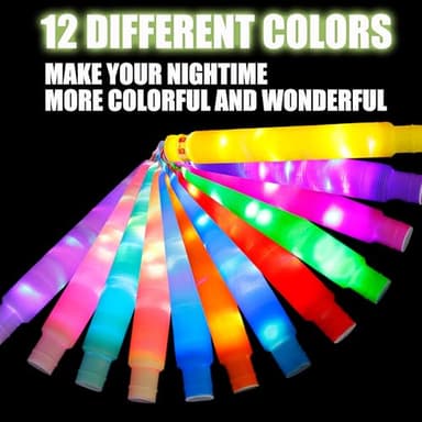 Urchoice 24PACK Light Up Glow Sticks, LED Pop Tubes for Kids Party Supplies - Ideal for Party Decorations, Birthday Giveaways and Holiday Celebrations - Toddlers Goodie Gift Bag Stuffer Fillers - Image 3