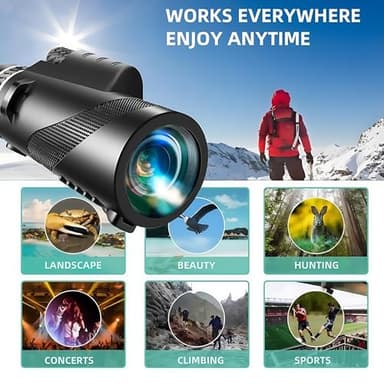 80x100 Monocular-Telescope High Powered for Smartphone Monoculars for Adults High Definition Monocular Telescope for Stargazing Hunting Wildlife Bird Watching Travel Camping Hiking - Image 4