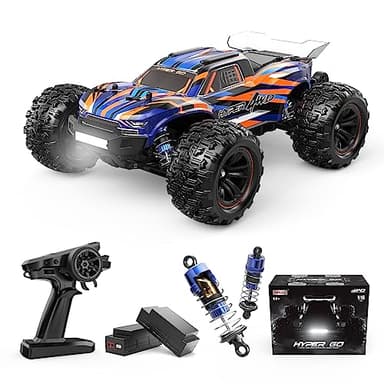 HYPER GO H16DR 1:16 Scale Ready to Run Fast Remote Control Car, High Speed Jump RC Monster Truck, Off Road RC Cars, 4WD All Terrain RTR RC Truck with 2 LiPo Batteries for Boys and Adults - Image 1