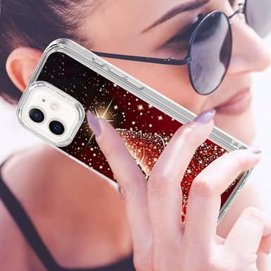 LUHOURI Christmas Phone Case for iPhone 11 with Screen Protector - Wireless Charging - Fashionable Pattern Design - Slim Shockproof Crystal Acrylic Clear for Women Girls, Magical Christmas Tree - Image 2