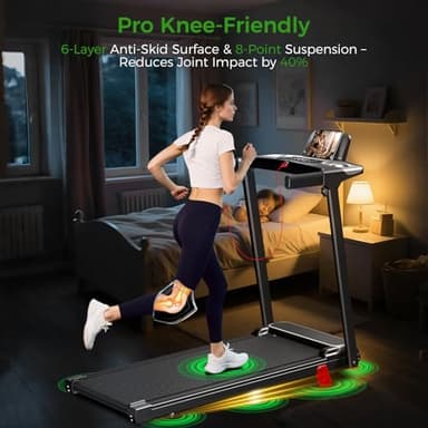 Portable Treadmill with Incline, 3.0HP Walking Pad with Handle Bar, 3-in-1 Foldable Treadmill for Home Office Small Space with Quiet Brushless, 300 LBS Capacity - Image 7