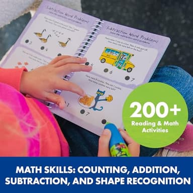 Educational Insights Hot Dots Pete The Cat Kindergarten Reading & Math Workbook - Kindergarten Workbooks with Interactive Pen, Homeschool Learning Books, Build Early Reading & Math Skills, Ages 5+ - Image 4