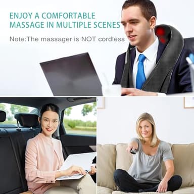 AERLANG Shiatsu Back and Neck Massager, Back Massager Deep Tissue Kneading Neck and Shoulder Massage with Heat, Electric Massage Pillow Fathers Day Gift Ideas from Daughter Son(NOT Cordless) - Image 7