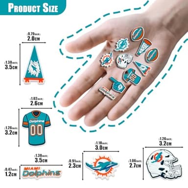 MATHARAGO 8 9 10 11 Pcs Shoe Charms for sports fans Decoration, Different Team Shoes Accessories for Boys Girls Kids Adults Women Men Party Favors Birthday Gifts(HTD-10P-004) - Image 2