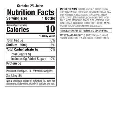 Bai Antioxidant Infused Water Beverage, São Paulo Strawberry Lemonade, with Vitamin C and No Artificial Sweeteners, 18 Fluid Ounce Bottle, 6 Pack - Image 3