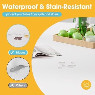 Niuara White Plastic Table Cloth - 4 Pack 84" Round Disposable Tablecloths for Round Tables, Waterproof Table Cover for Holiday Parties & Gatherings - Image 6