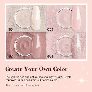 AZUREBEAUTY Dip Powder Nail Kit Starter, All Season Nude Skin Glitter 4 Colors Dipping Powder Liquid Set Recycling Tray with Base & Top Coat Activator for French Nail Art Manicure Salon DIY at Home. - Image 2