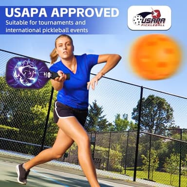 Lipaux Pickleball Paddles Set of 2, USAPA Approved Pickleball Rackets Material with Carbon Fiber, Lightweight Pickleball Paddle Set with 2 Paddles, 4 Balls, 2 Grip Tapes and Carry Bag - Image 2