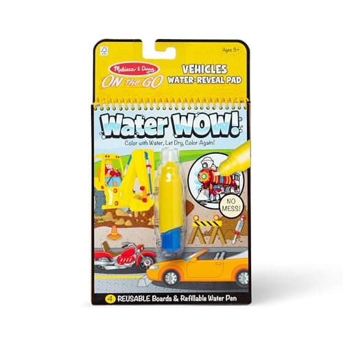 Melissa & Doug On The Go Water Wow! Mess Free Coloring Book, Reusable Water-Reveal Activity Pad, Vehicles, Travel Toys, Party Favors, for Toddlers & Kids Ages 3+ - FSC Certified - Image 1