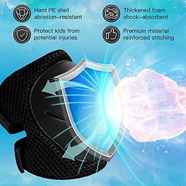 Wemfg Kids Protective Gear Set Knee Pads for Kids 3-14 Years Toddler Knee and Elbow Pads with Wrist Guards 3 in 1 for Skating Cycling Bike Rollerblading Scooter - Image 2