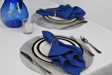 DII Woven Placemats Collection Metallic Round Placemat Set, 15", Silver, 6 Piece - Image 8