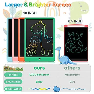 FLUESTON LCD Writing Tablet, Doodle Board Toys Gifts for 3-8 Year Old Girls Boys, 10 Inch Colorful Electronic Board Drawing Pad for Kids, Gifts for Toddler Educational Learning Travel Birthday, Green - Image 3