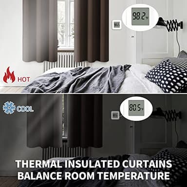 BGment Brown Blackout Curtains 63 Inches Long for Bedroom - Thermal Insulated Window Drapes with Rod Pocket Room Darkening for Living Room, 42 x 63 Inch, 2 Panels - Image 3