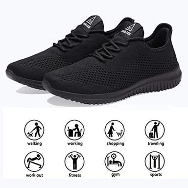VAMJAM Men's Running Shoes Ultra Lightweight Breathable Walking Shoes Non Slip Athletic Fashion Sneakers Mesh Workout Casual Sports Shoes All Black Size 10.5 - Image 4