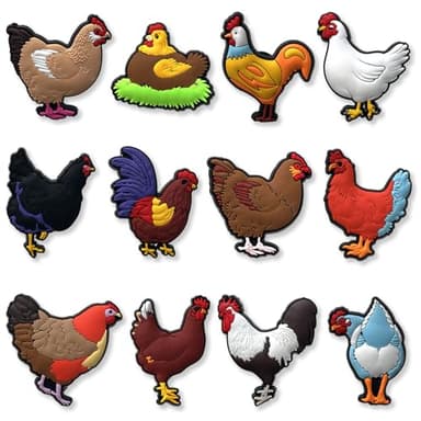 12Pcs Chickens Shoe Charms for Croc Clogs Decoration, Chick Shoe Decoration for Adults Teen - Image 1