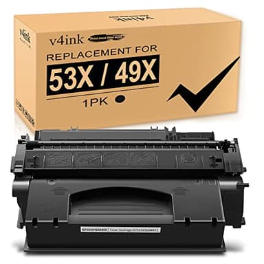 V4INK High Yield Compatible 49X 53X Toner Cartridge Replacement for HP 53X Q7553X 49X Q5949X for use in HP LaserJet P2015dn P2015 P2015d 1320 1320n 3390 3392 M2727nf P2014 P2010 Printer (Black,1 Pack) - Image 1