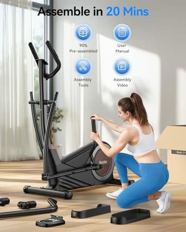 Niceday Elliptical Exercise Machine, Elliptical Machine for Home, Elliptical Training Machine with 15.5IN Stride, Magnetic Elliptical Trainer with16 Resistance Levels, 400LBS Loading Capacity Black - Image 7