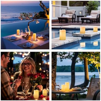 Hausware Flameless Candles 12 Pack, 4"-7" Flickering LED Pillars with Remote Timer & Waterproof, Battery Operated for Outdoor Lanterns Indoor Decor - Image 7
