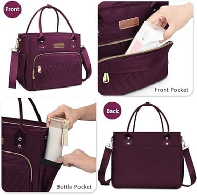 MIYCOO Lunch Bag Lunch Box Women - Leakproof Insulated Lunch Cooler Bag for Women - Large Lunch Tote Bags Adults, Purple - Image 3