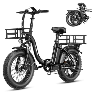 Heybike Ranger 2.0 Electric Bike for Adults, Peak 1400W Upgraded Motor Ebike, 28MPH [20" Fat Tire All-Terrain] 600Wh Removable Battery Folding Step-Thru Moped E Bike with Front Suspension - Image 1