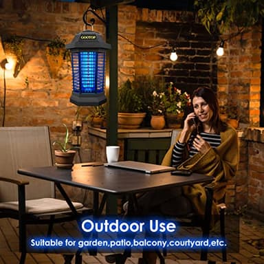 GOOTOP Bug Zapper Outdoor, Mosquito Zapper, 3 Prong Plug in Electric Fly Zapper, Mosquito Killer, Fly Traps, Flying Insects Zapper Indoor Outdoor 90-130V, 4200V, ABS Plastic Outer (Black) - Image 5