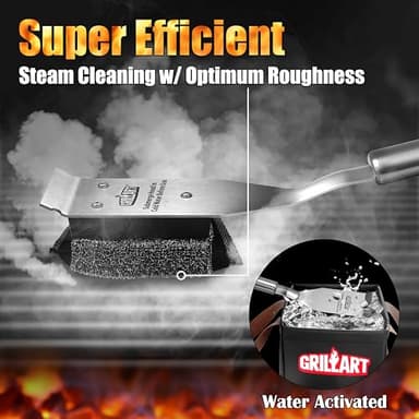 GRILLART Grill Brush Bristle Free, Safe Grill Brush for Outdoor Grill, SteamWizards BBQ Grill Cleaning Brush Kit, Replaceable Head Grill Scraper Tool, Grill Cleaner BBQ Accessories, Gifts for Men/Dad - Image 3