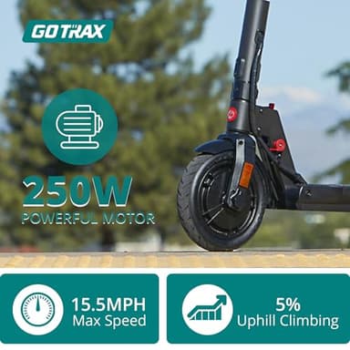 Gotrax Xr Elite Electric Scooter for Adult, 8.5" Pneumatic Tire, Max 16 Mile and 15.5Mph by 250W Motor, Bright Headlight and Taillight, Foldable Commuting Escooter, Matt Black - Image 3