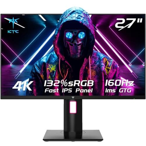 KTC 27" 4K UHD 144Hz Gaming Monitor - Fast IPS Panel 160Hz 1ms GTG, HDR400 132% sRGB, HDMI2.1/DP1.4, VESA Mount, Height/Tilt/Pivot/Swivel Stand, Vertical Monitor Ideal for Gamers, Designers - Image 1