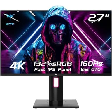 KTC 27" 4K UHD 144Hz Gaming Monitor - Fast IPS Panel 160Hz 1ms GTG, HDR400 132% sRGB, HDMI2.1/DP1.4, VESA Mount, Height/Tilt/Pivot/Swivel Stand, Vertical Monitor Ideal for Gamers, Designers - Image 1