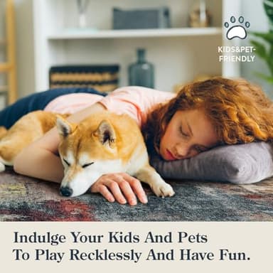 Lahome Modern Abstract Living Room Rug 8x10, Washable 8x10 Area Rugs for Bedroom Stain Resistant Non Slip, Large Red Soft Indoor Carpet for Dining Room Table Home Decor - Image 8