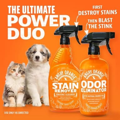 ANGRY ORANGE Pet Odor Eliminator for Dog and Cat Urine, Carpet Stains, and Strong Smells – Citrus Cleaner with Natural Orange Oil – 24 oz - Image 8