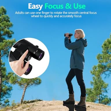 10x42 High Powered Binoculars for Adults, Kttrey Compact Waterproof Binoculars with Clear Low Light Vision for Bird Watching, Hunting, Cruise, Stargazing and Travel, Includes Carrying Bag and Strap - Image 7