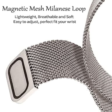 Joyozy Magnetic Band Compatible with Apple Watch Band 38mm 40mm 41mm 42mm 44mm 45mm 46mm Milanese Strap with Bling Case and Screen Protector, Dressy Stainless Steel iWatch Loop for Women (Starlight 44mm) - Image 4
