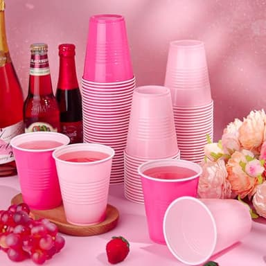 KesaPlan 100 PCS 12 OZ Plastic Cups, Party Cups Light Pink and Hot Pink Cups Disposable Drinking Cup Bulk For Bachelor Party Christmas Graduation Wedding Birthday Halloween Picnic Festive Celebrations - Image 2