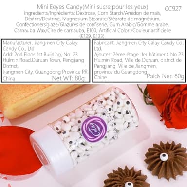 Candy Eyes for Decorating Edible Small Candy Eyes Eyeballs Halloween Sprinkles for Cake Cupcakes Toppers Cookies Baking Decoratings Christmas (7mm Eyes) - Image 2