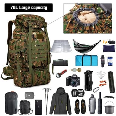 Hiking Backpack for Men 70L/100L Camping Backpack Military Rucksack Molle 3 Days Assault Pack for Climbing - Image 3