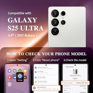 GVIEWIN Magnetic for Samsung Galaxy S25 Ultra Case with Camera Cover Kickstand, [Compatible with MagSafe] [Screen Protector] Mil-Grade Drop Protection Marble Phone Case 6.9" (Dreamland River/Purple) - Image 7