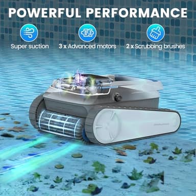 AIRROBO Pool Vacuum for Inground Pools, Smart Navigation Pool Cleaner Robot, Wall Climbing Pool Cleaner, Cleans Pool Floors, Walls & Waterline, 120 Min Run Time, for Above Ground & Inground Pools - Image 2