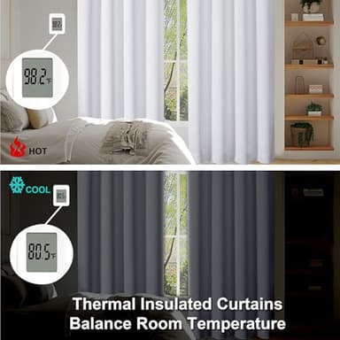 Simplebrand Ava Pure White Curtains for Bedroom 63 Inch Length 2 Panels Set, Light Filtering Window Treatment, Light Filtering Curtain Drapes, Soft Casual Rod Pocket Privacy Curtains, W40 x L63 Inch - Image 6