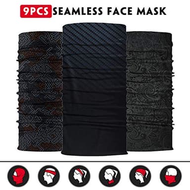 Venswell Neck Gaiter Mask for Men Women, Seamless Bandana Rave Face Cover Mask, Magic Face Scarf, Balaclava,Headband, Head Wrap-Motorcycle Cycling Festival Outdoors (B-Black Gray Series 2) - Image 4